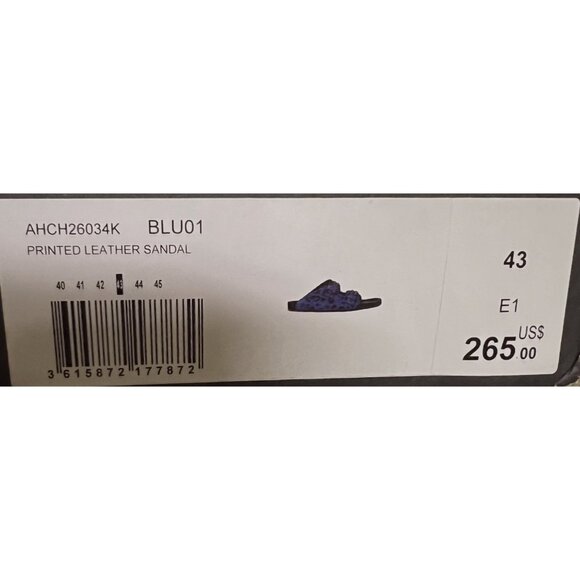 The Kooples Blue Leopard Leather Parisian Buckle Style Sandals Size 43 US Mens 9 - Picture 15 of 16